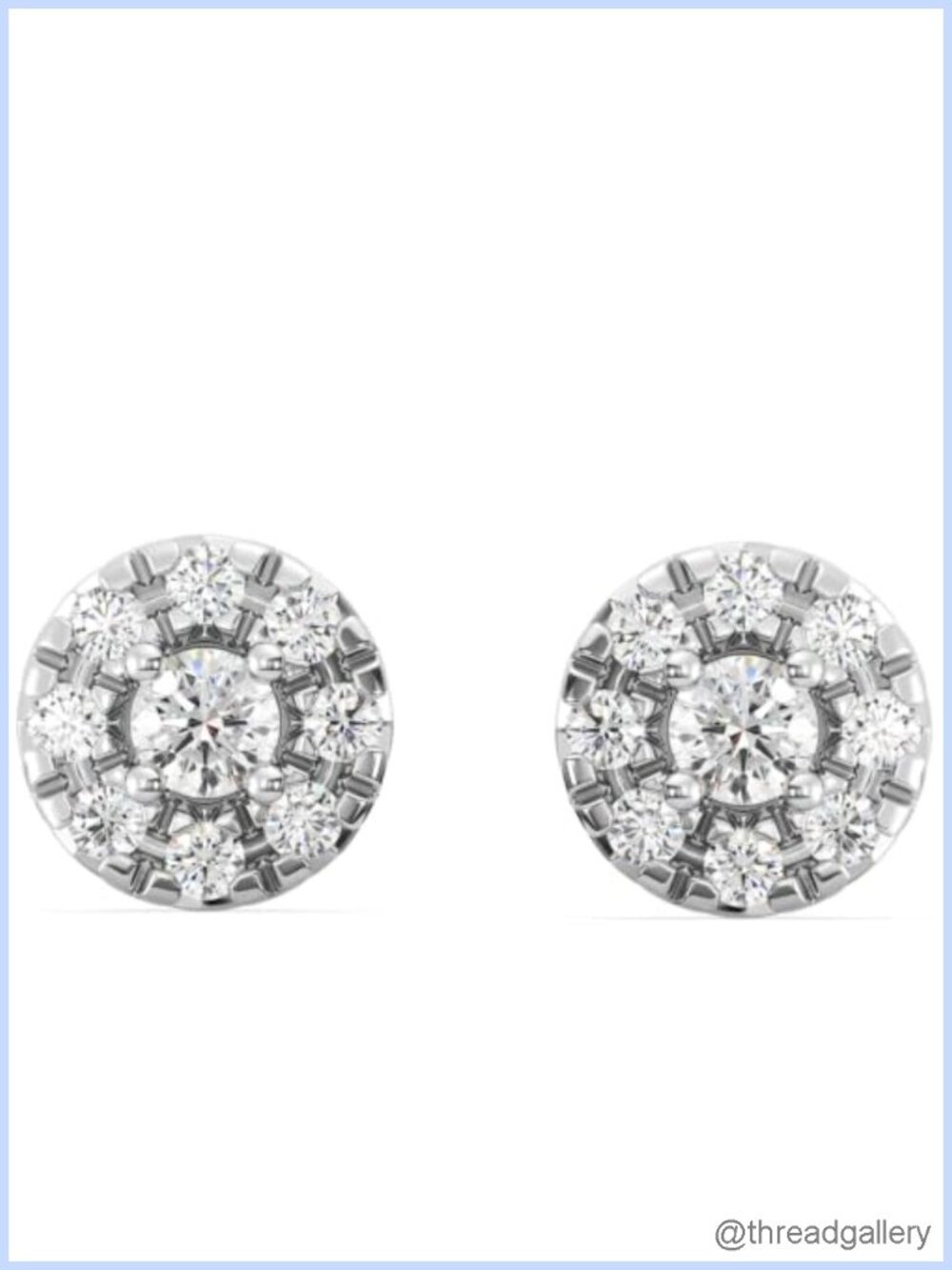 Lab Grown Diamond Halo Stud Earrings Sterling Silver 0.25-1 Ct